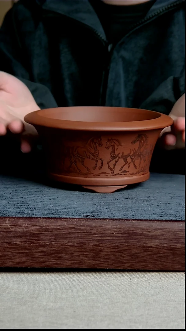 紫砂花盆14.5*7.5内径紫砂花盆