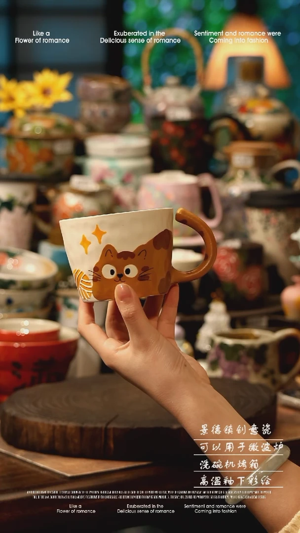 陶瓷景德镇高温釉下彩手工手绘款式@A0762@