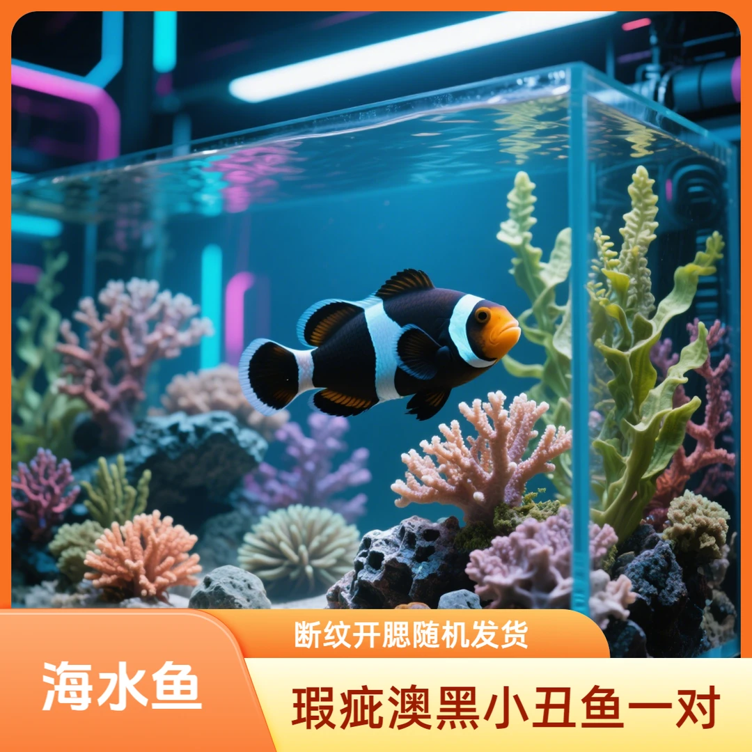 瑕疵澳黑小丑鱼断纹开腮随机发货