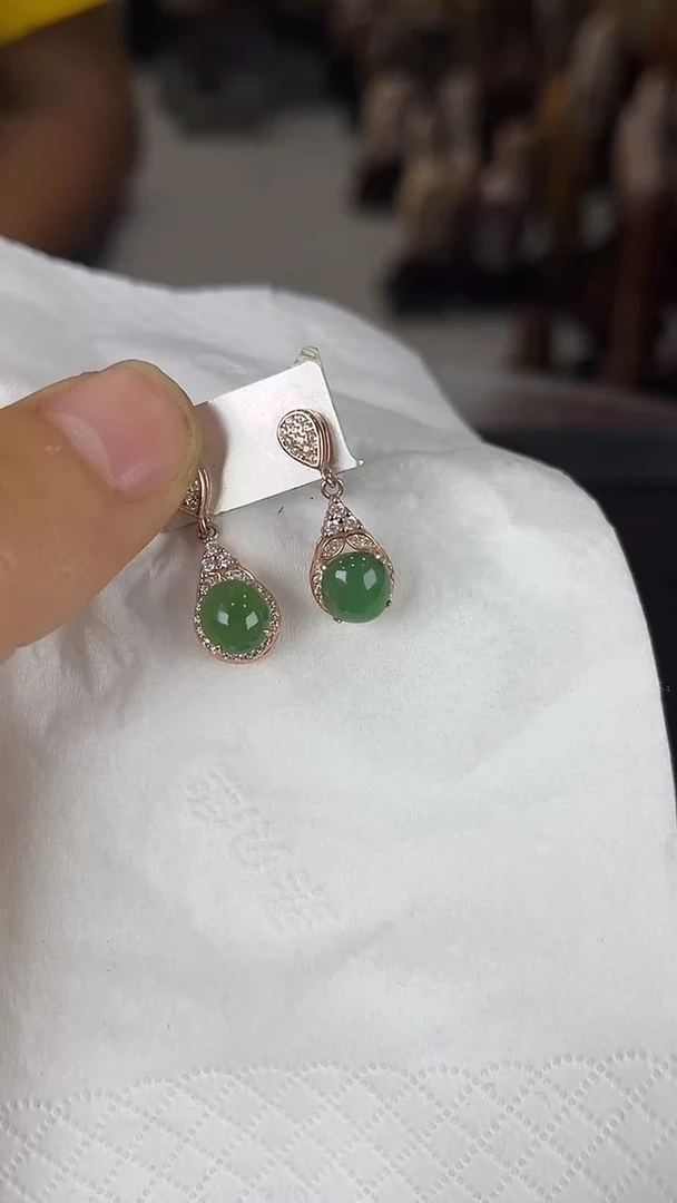 未镶嵌翡翠耳饰天然A货翡翠