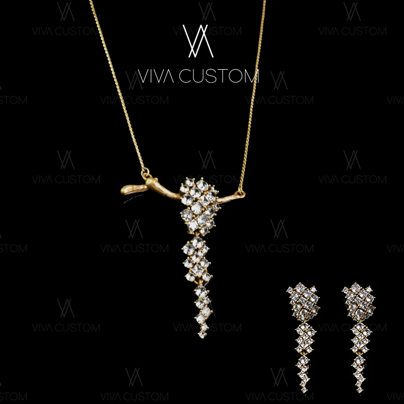 925银合成锆石耳饰 昨日重现系列 小众简约流苏花卉套装