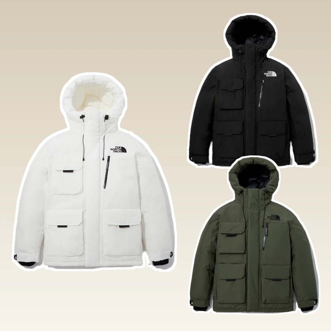 【双11】秋冬男女情侣工装风多口袋保暖鹅绒休闲厚实连帽羽绒服