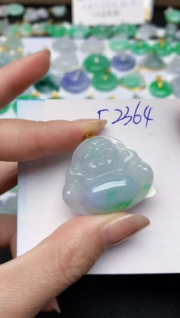 颈饰18K金镶嵌翡翠天然缅甸A货翡翠百元以上9元证书费自理