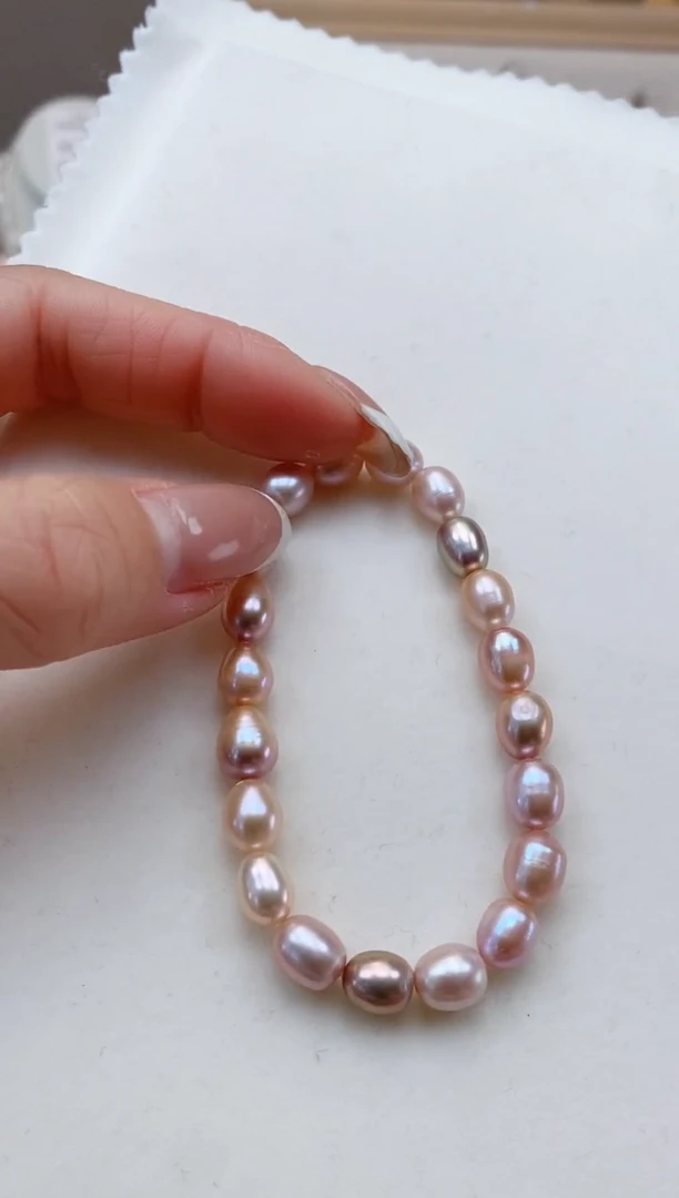 【闪购商品】淡水珍珠项链未镶嵌粉金胖米手串  微瑕