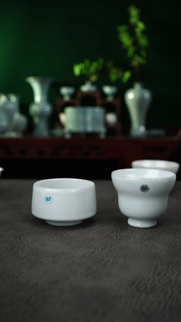 瓷片醒*67号+50号月白单杯微瑕~帆
