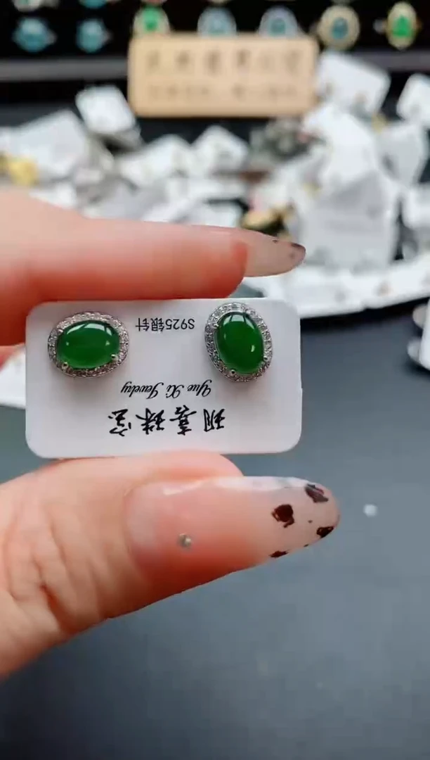 银S925镶嵌戒指翡翠1