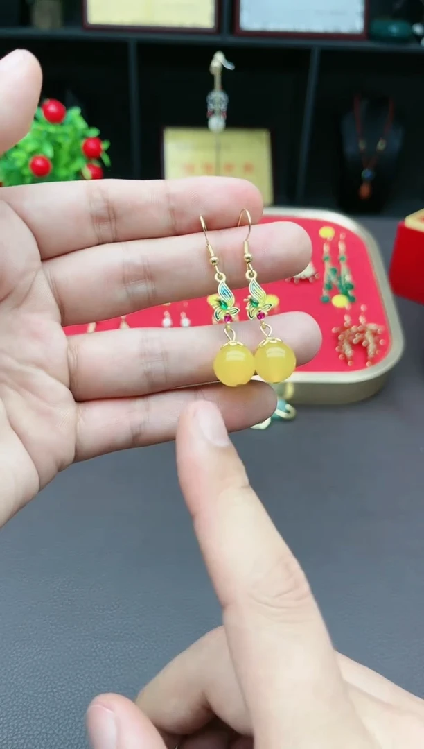 【闪购商品】玛瑙/玉髓耳钉银S925镶嵌318000