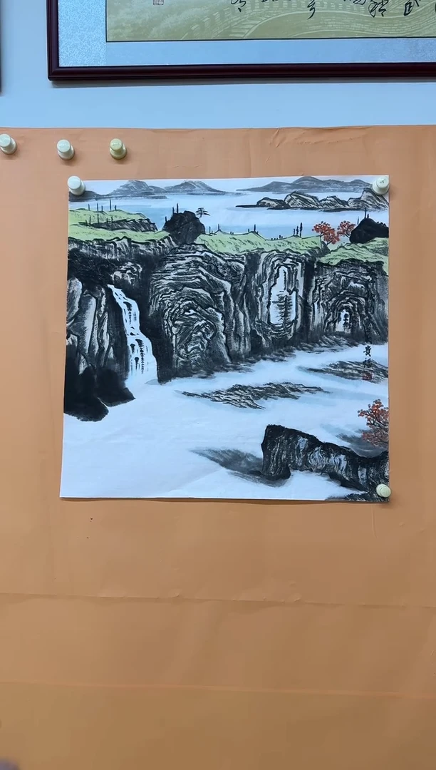 书法郭贵福山水斗方作品
