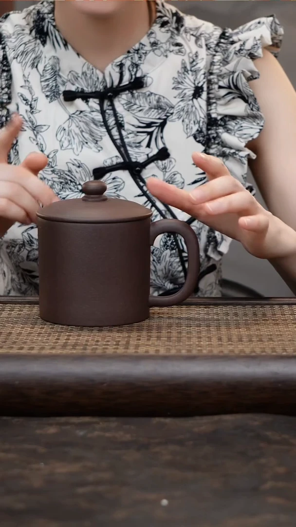 茶杯紫砂紫泥老板杯