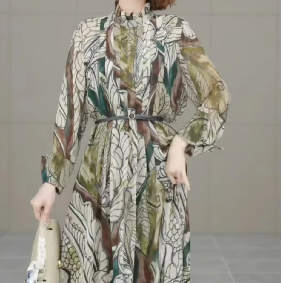 079   时尚印花三件套连衣裙 W35