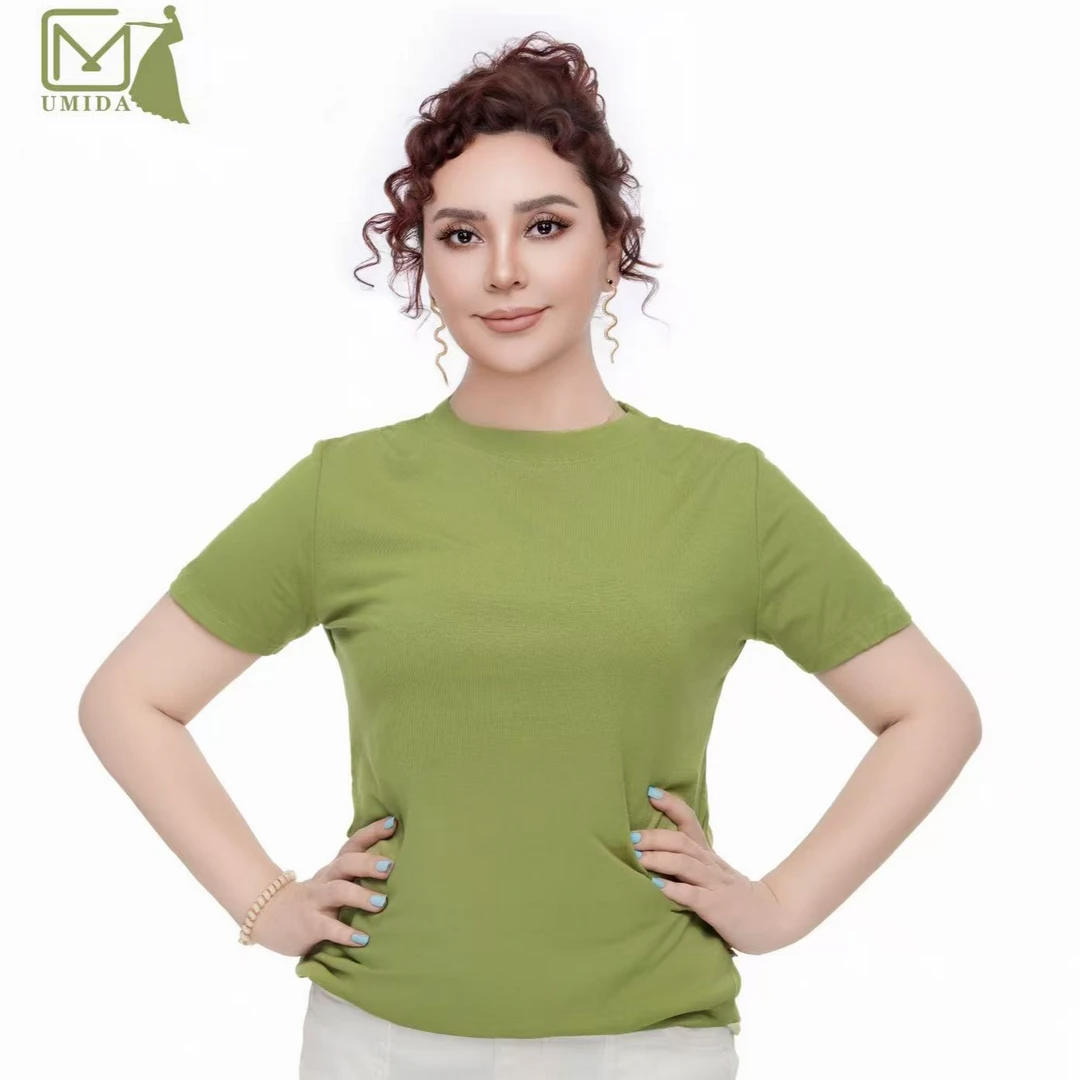 【UMIDA】2025新款收腰修身款短款半袖上衣