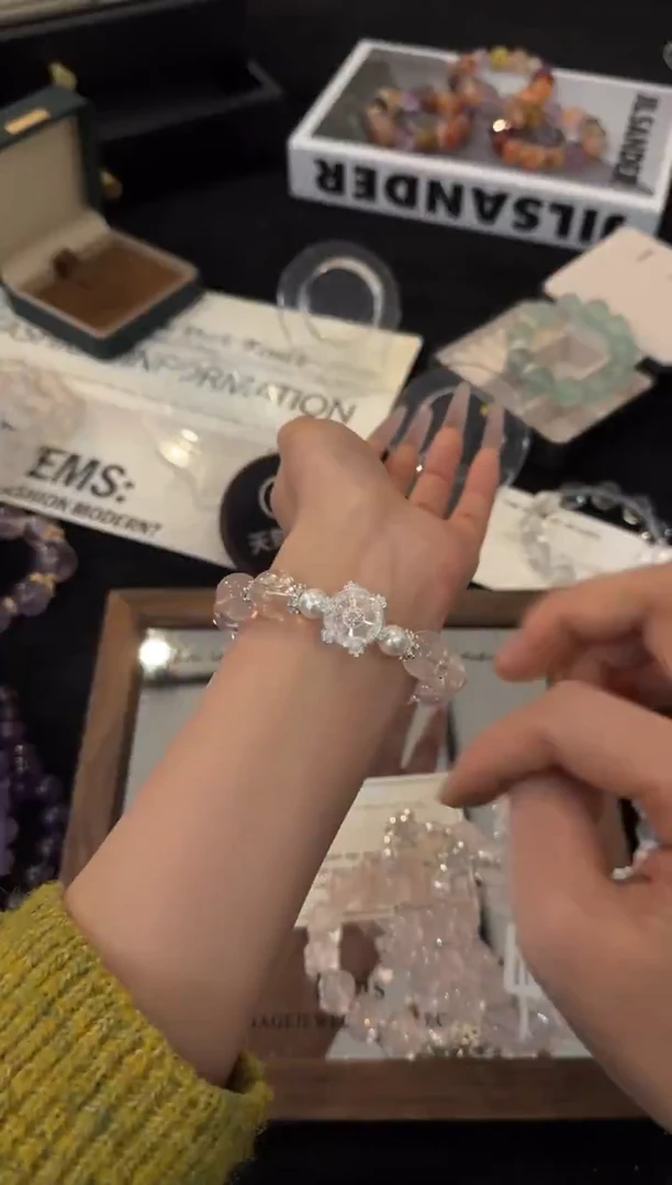 合金手链水晶白阿赛x3653