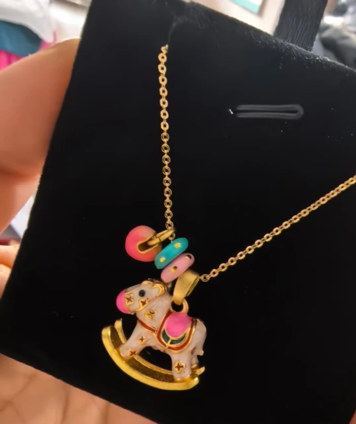合金珐琅吊坠 许昌超市正品保证彩色小木马项链吊坠