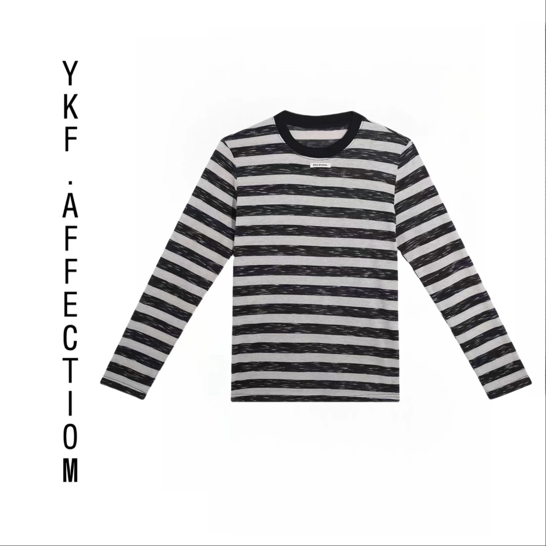 春款休闲百搭圆领条纹T恤25024