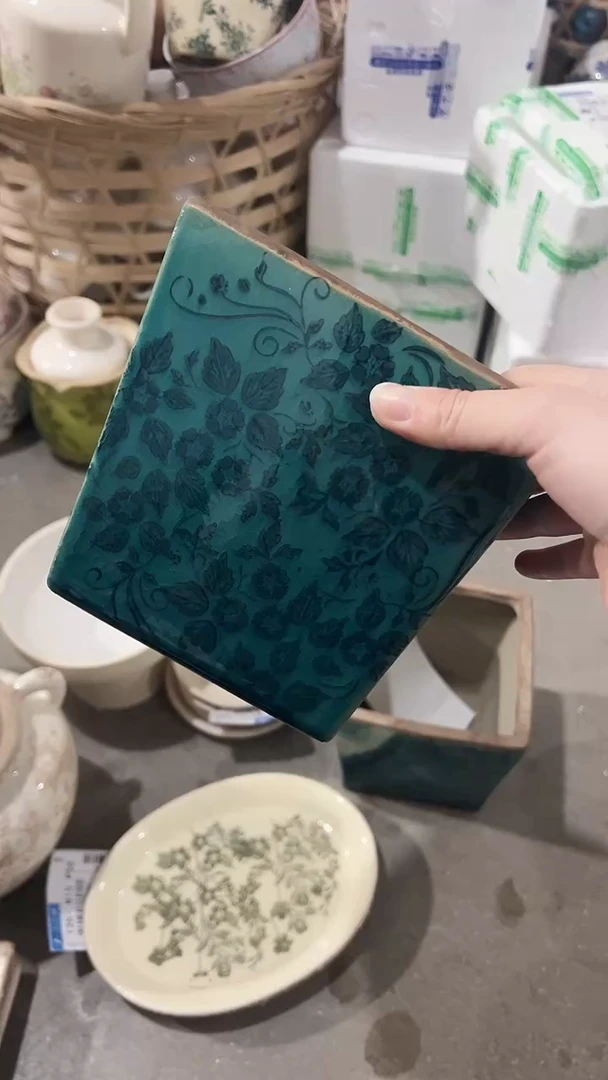 【闪购商品】陶瓷微瑕陶瓷花盆高15.5CM内口14.5C