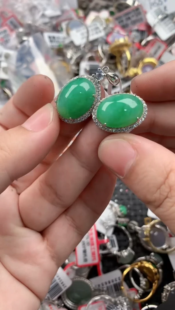 银S925镶嵌戒指翡翠777    7