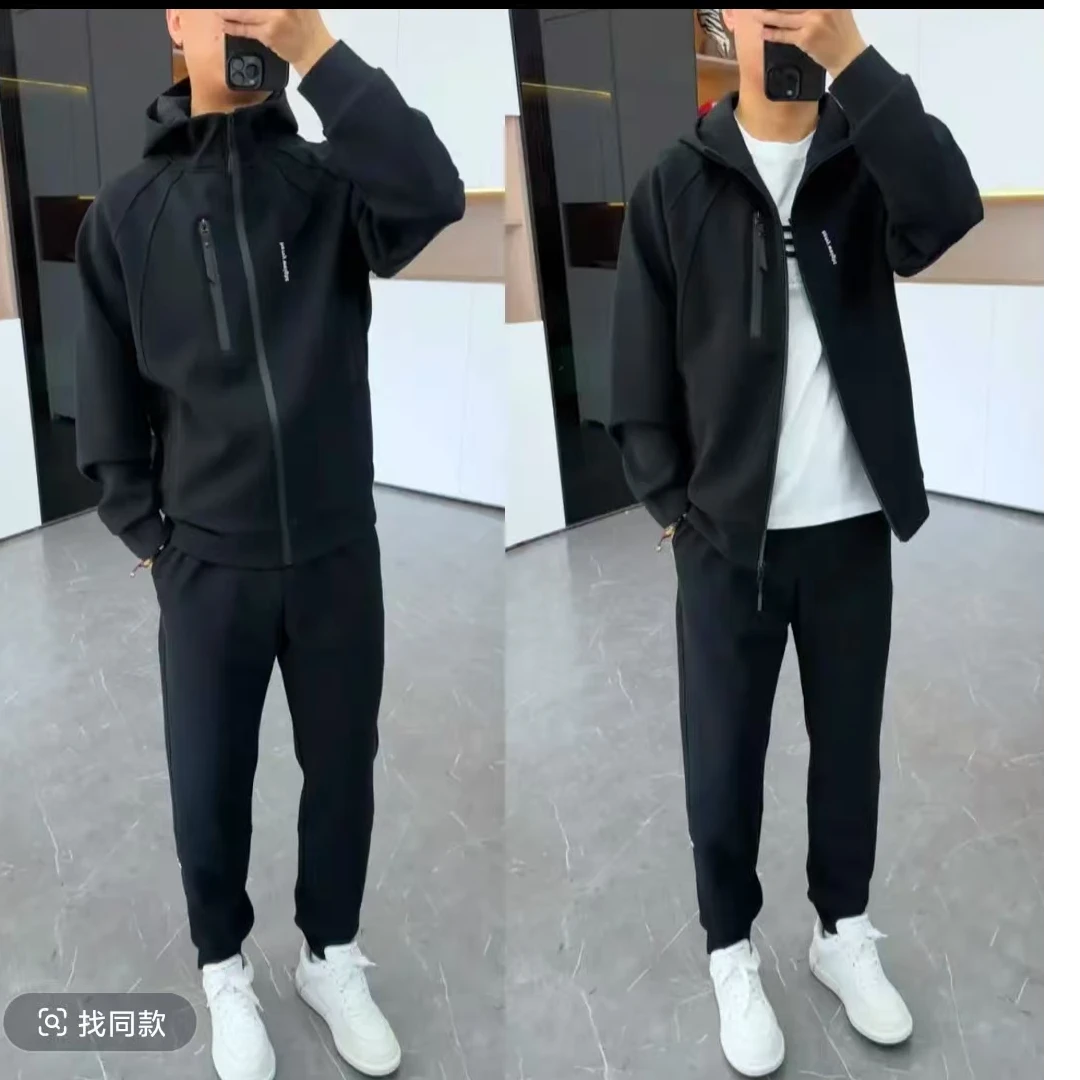 2025春季上新男士连帽运动休闲时尚显年轻棉质面料柔软舒适休闲套