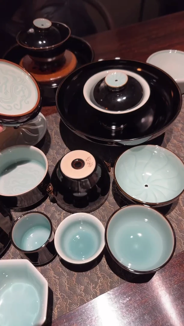 瓷豆*黄灿 墨 汉龙壶承两件套 加 汉龙盖置