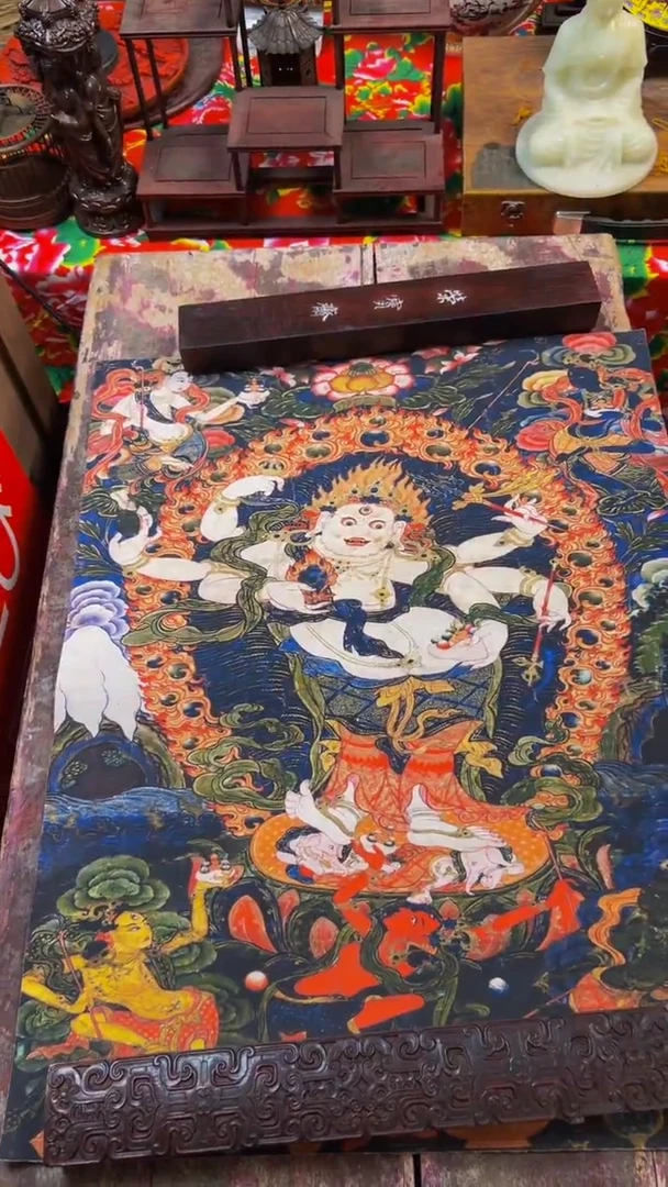 装裱画精品绘画手工唐卡链接-----六臂白玛