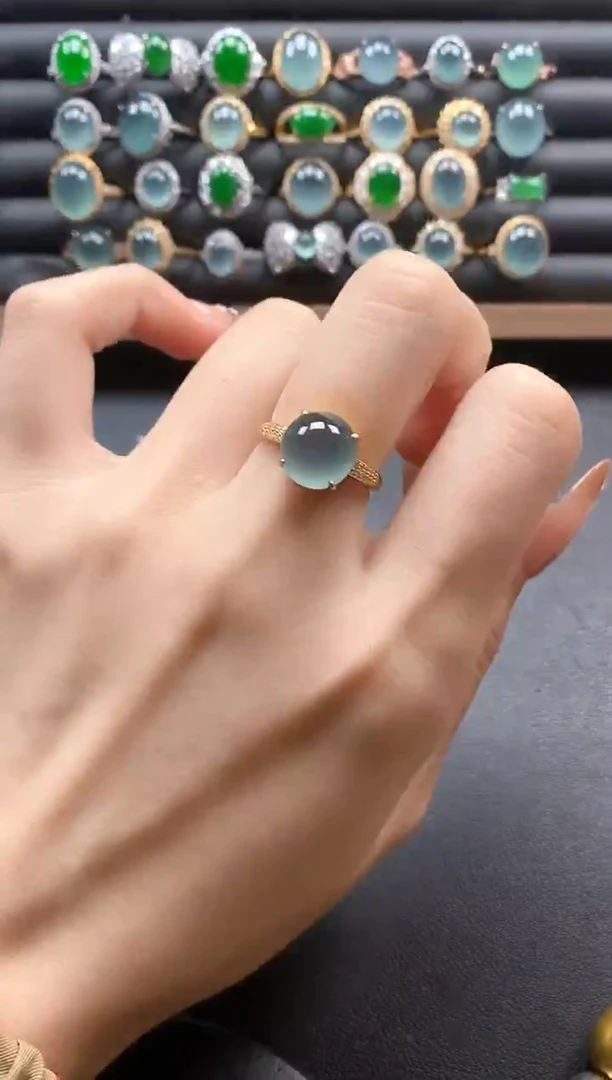 银S925镶嵌戒指翡翠51511