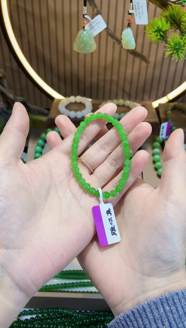 未镶嵌手链和田玉G1299颜色微差