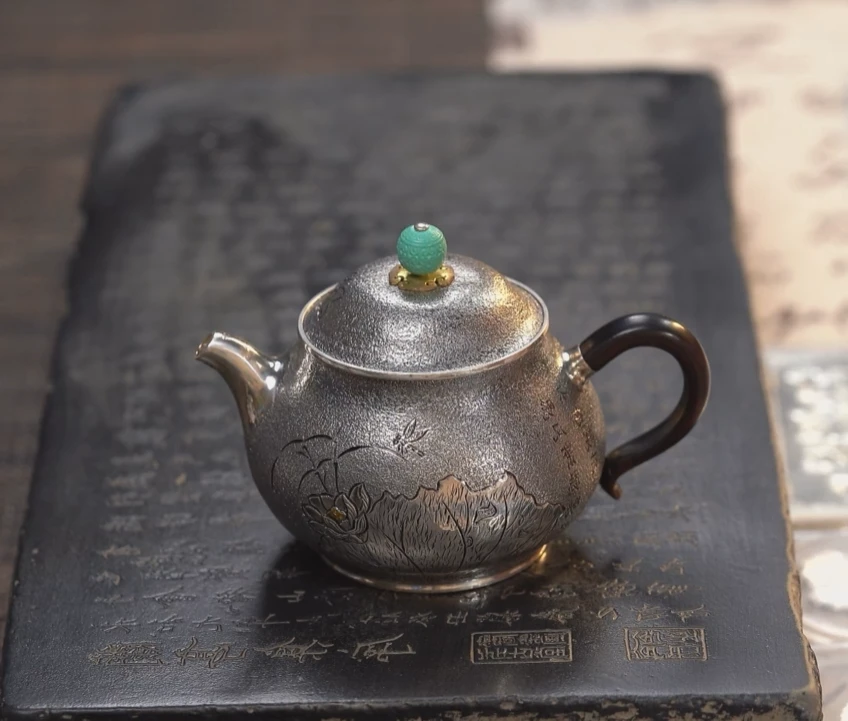 朝阳福银足银999手工茶壶约121克
