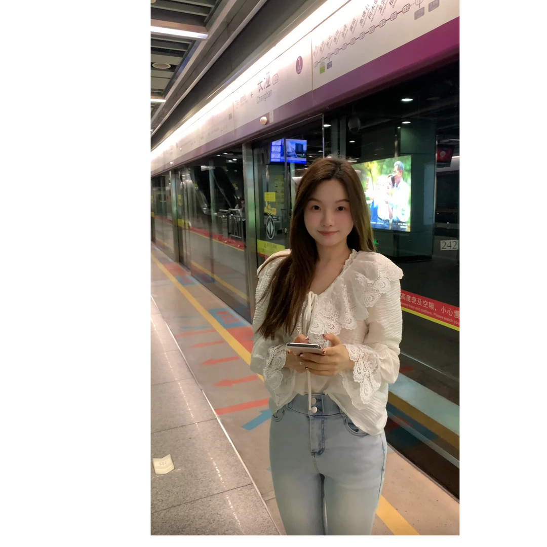 【壹点点甜】法式蕾丝花边拼接小衫超仙系带喇叭袖上衣荷叶边衬衣