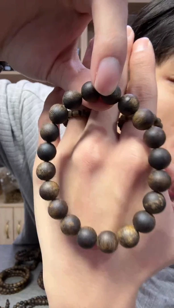 沉香手串1.0圆珠单圈10克+ 多样性发其一