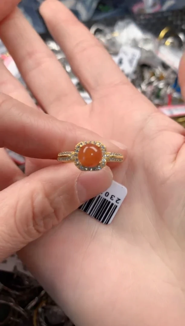 银S925镶嵌戒指翡翠666   9