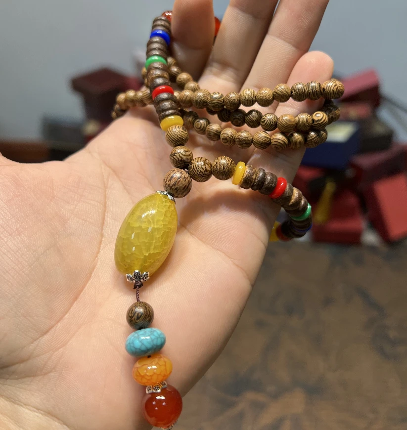 鸡翅木多圈毛衣链无礼盒S1520