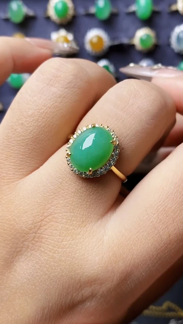 银S925镶嵌戒指翡翠4481