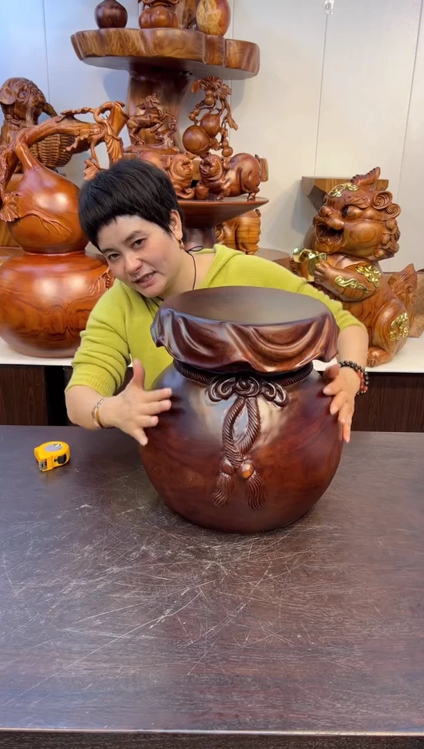 木香樟实木福袋凳子