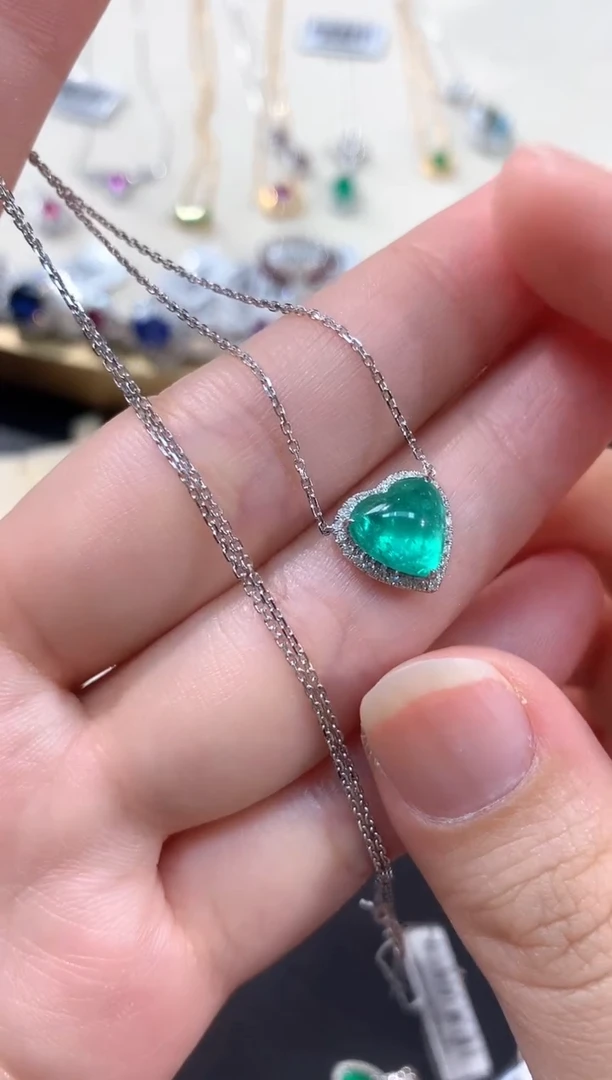 套链18K金镶嵌祖母绿A444|9999