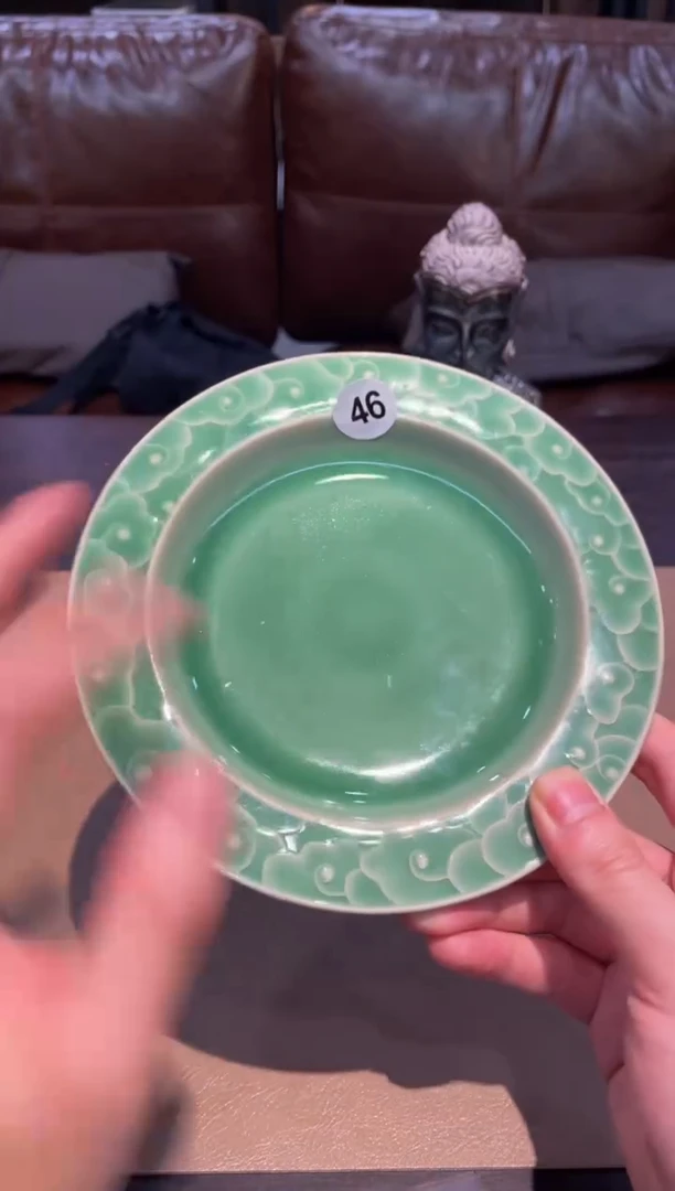 46窑承青瓷祥云壶承