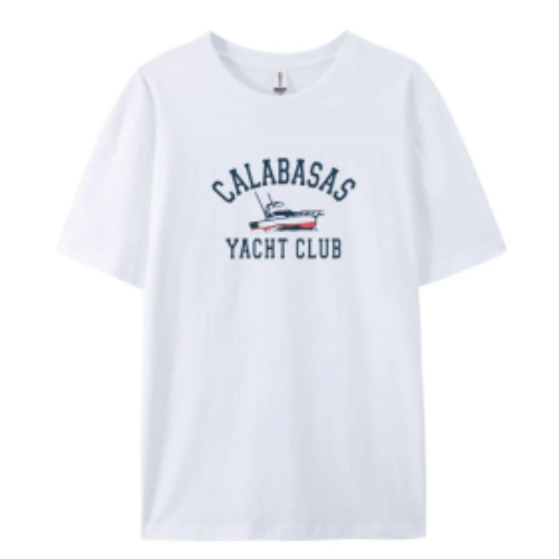 26344#欧版宽松纯棉夏季印花时尚情侣同款圆领百搭短袖