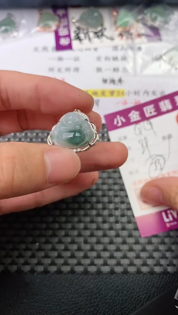 翡翠银S925镶嵌颈饰挂件
