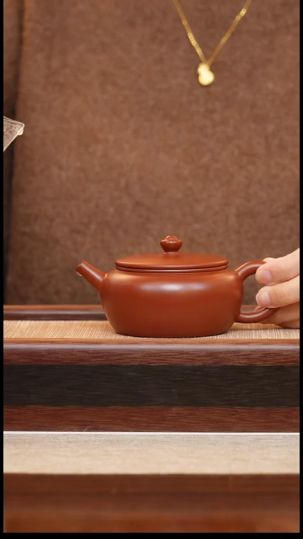 朱泥大彬诗意200cc宜兴手工紫砂壶