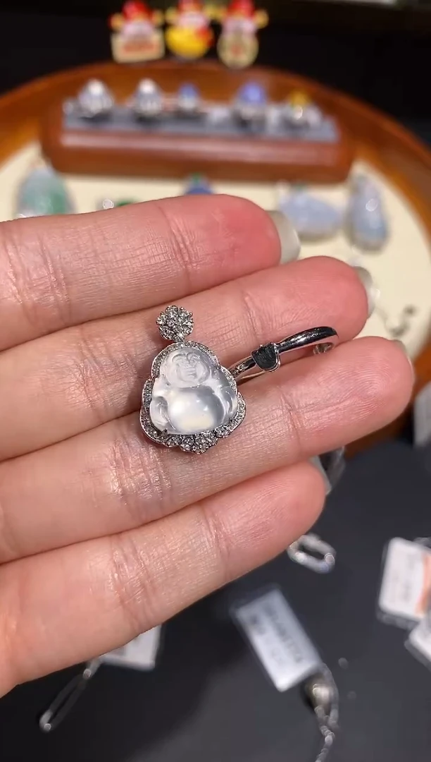 【闪购商品】翡翠戒指18K金镶嵌吊坠戒指两用款