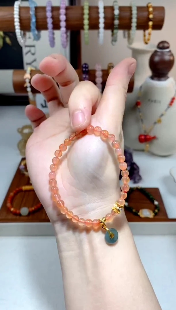 【闪购商品】南红玛瑙手链未镶嵌平安扣南红手串