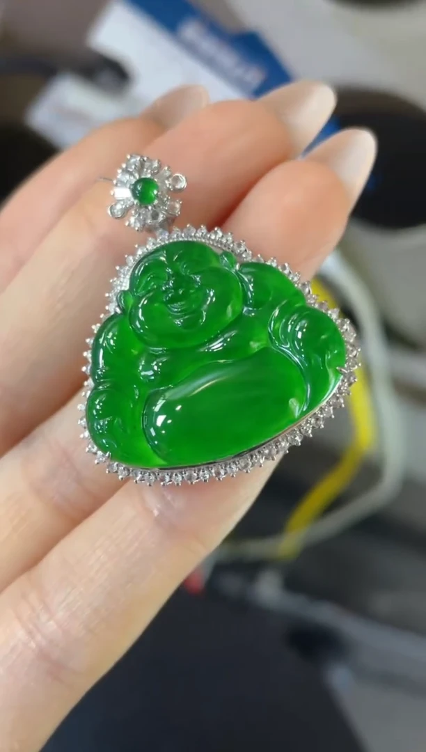 吊坠(不含链)18K金镶嵌翡翠团购25