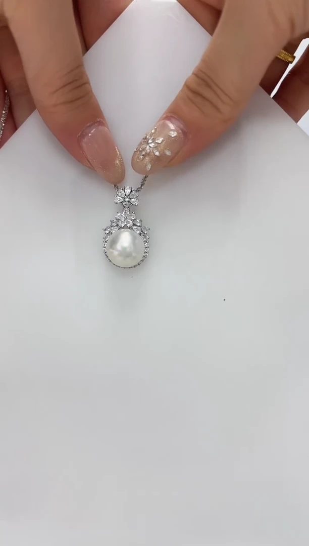 【闪购商品】淡水珍珠DA银S925镶嵌吊坠 12 B630