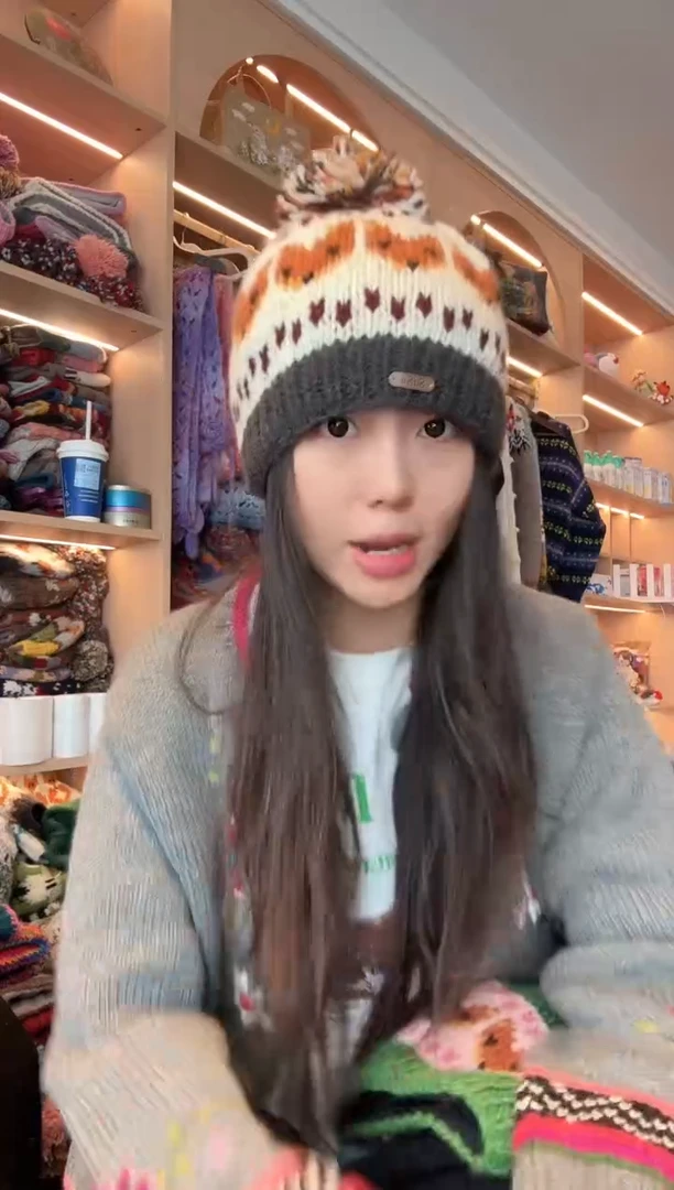 羊毛白灰狐狸帽60头围