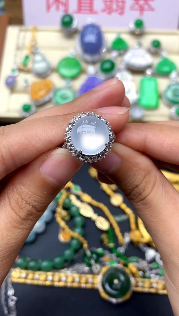 翡翠戒指18K金镶嵌419-中国好珍宝