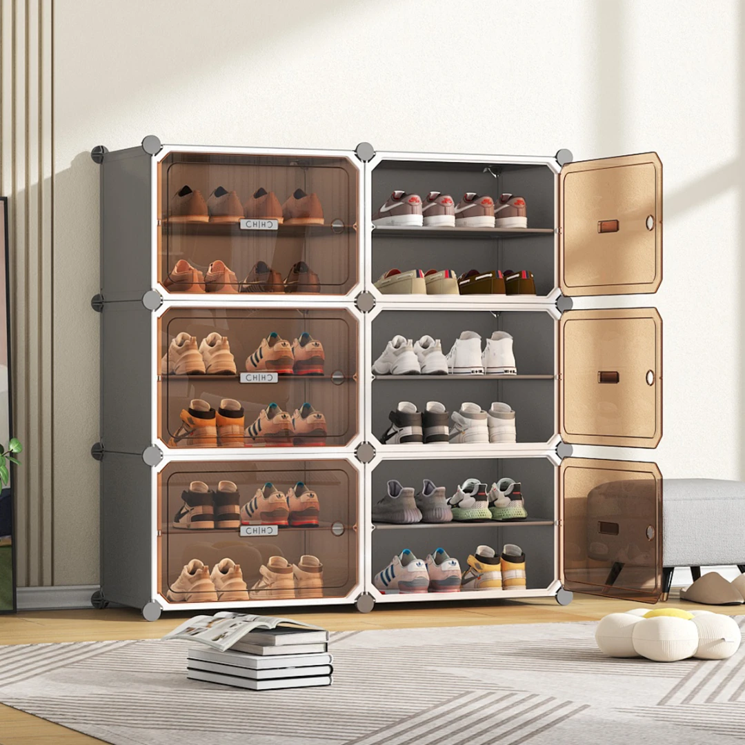 鞋柜家用门口简易多层鞋架子防尘出租房入户玄关分层透明客厅走廊
