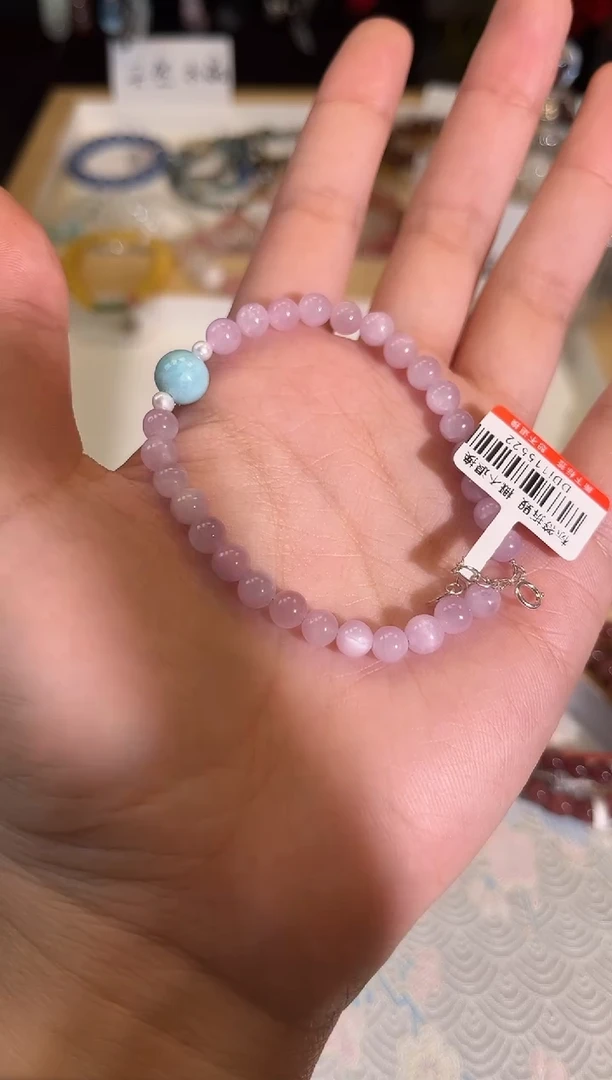 【闪购商品】锂辉石手串银S925镶嵌Q788