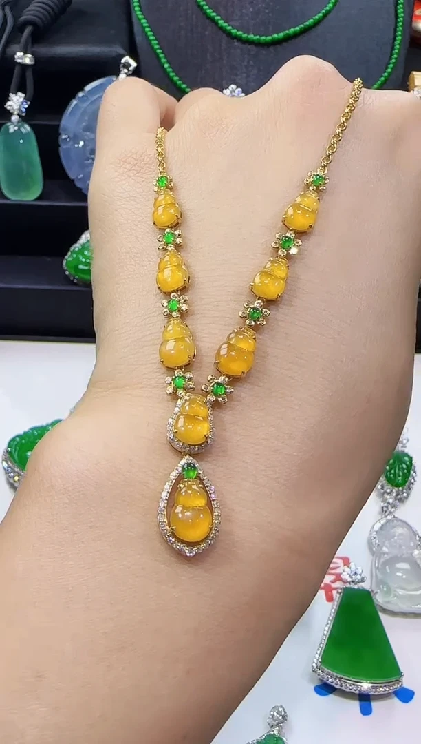 【闪购商品】翡翠套链18K金镶嵌套链