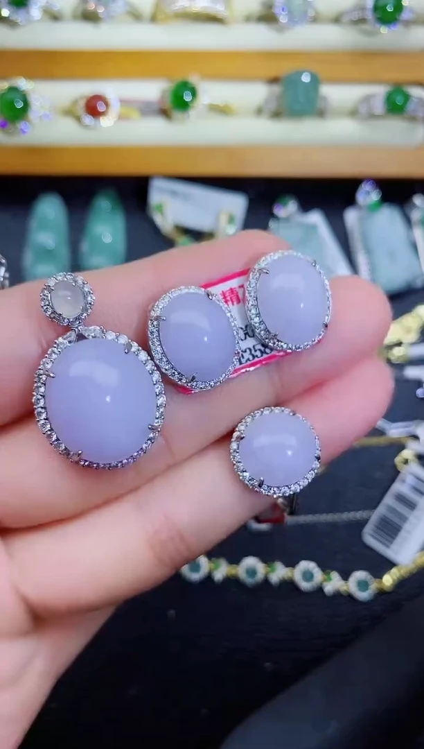 银S925镶嵌戒指翡翠1