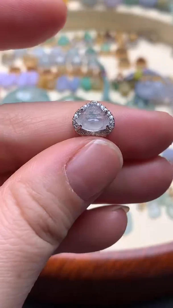 【闪购商品】翡翠颈饰银S925镶嵌翡翠镶嵌佛公