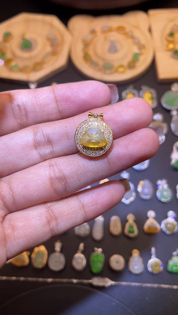 吊坠(不含链)银S925镶嵌翡翠1