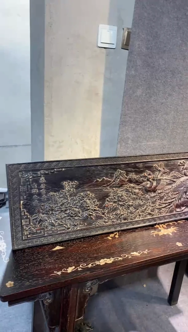 木紫檀拆件雕刻板以直播间实物为准微瑕老物件